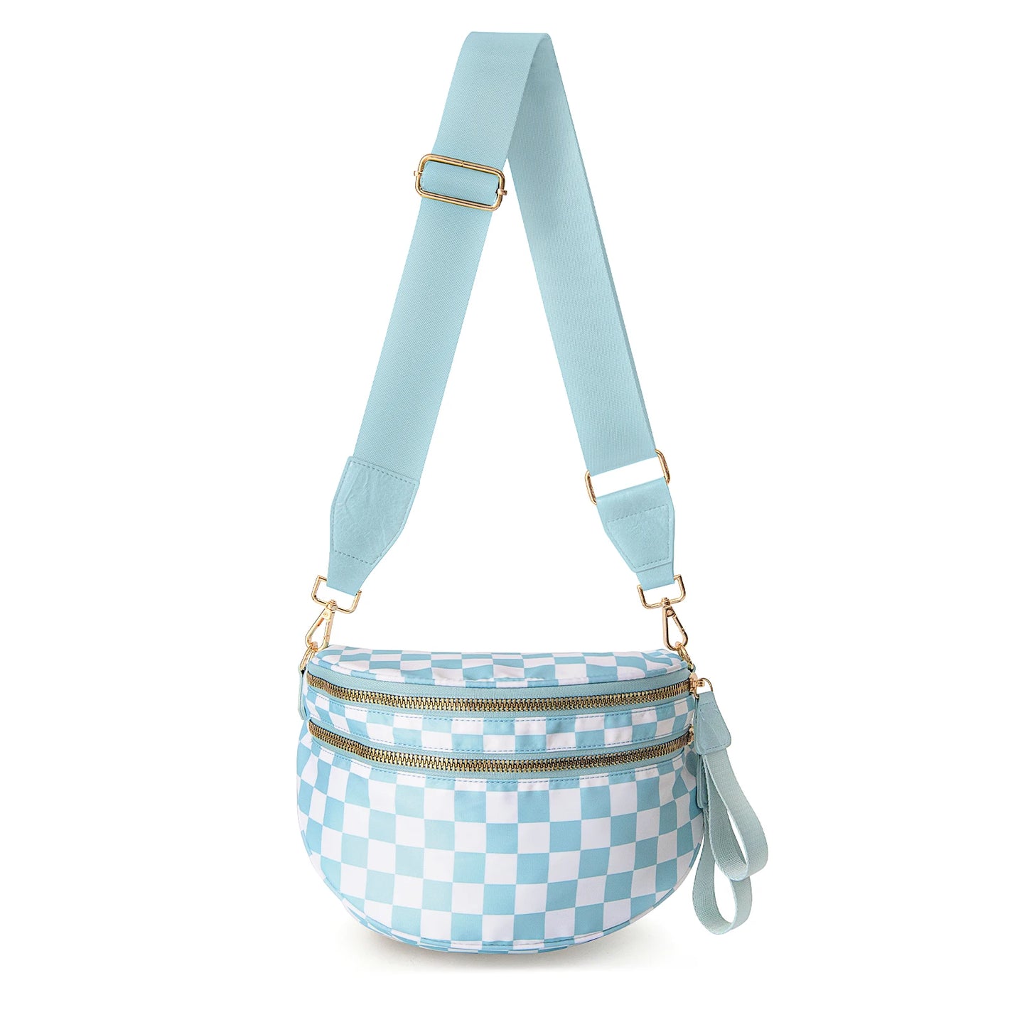 VYXELLE Checkered Crossbody Bag - Adjustable Fanny Pack