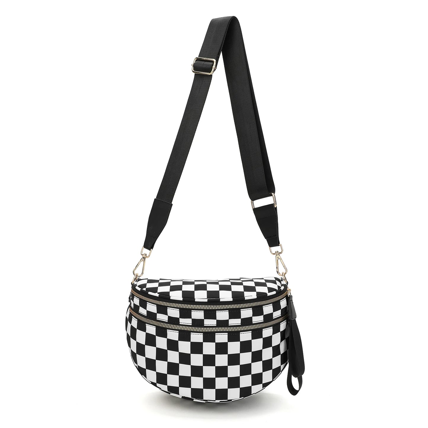 VYXELLE Checkered Crossbody Bag - Adjustable Fanny Pack