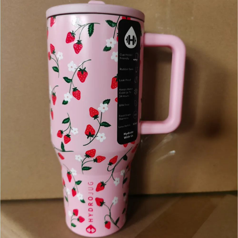 HydroJug Tumbler 32OZ/40OZ Traveler Straw Lid Stainless Steel Vacuum Insulated Car Mug Double Wall Thermal Iced Travel