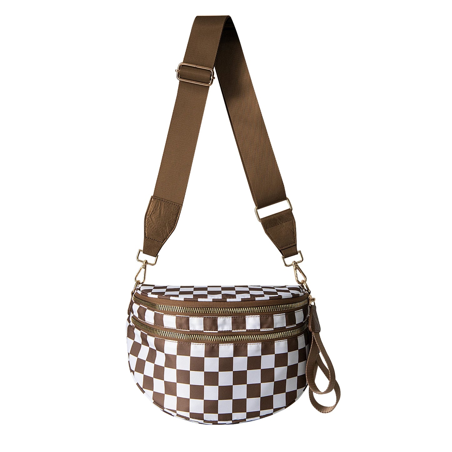 VYXELLE Checkered Crossbody Bag - Adjustable Fanny Pack