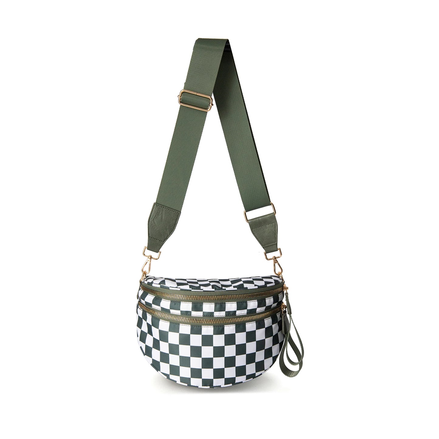 VYXELLE Checkered Crossbody Bag - Adjustable Fanny Pack