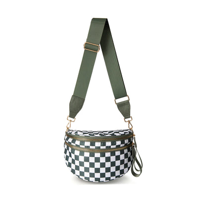 VYXELLE Checkered Crossbody Bag - Adjustable Fanny Pack