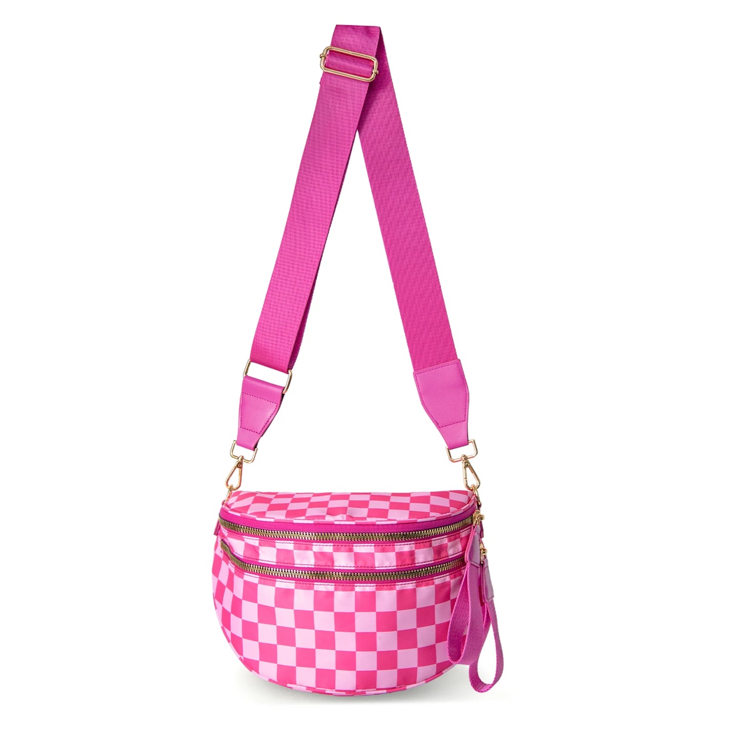 VYXELLE Checkered Crossbody Bag - Adjustable Fanny Pack