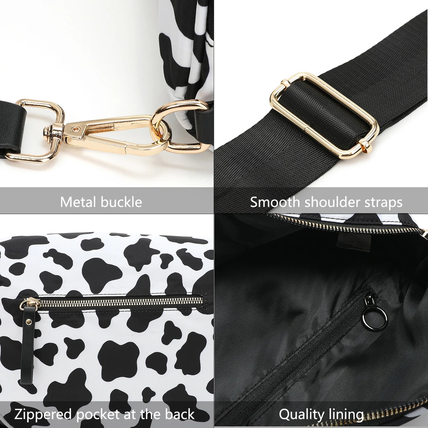 VYXELLE Checkered Crossbody Bag - Adjustable Fanny Pack