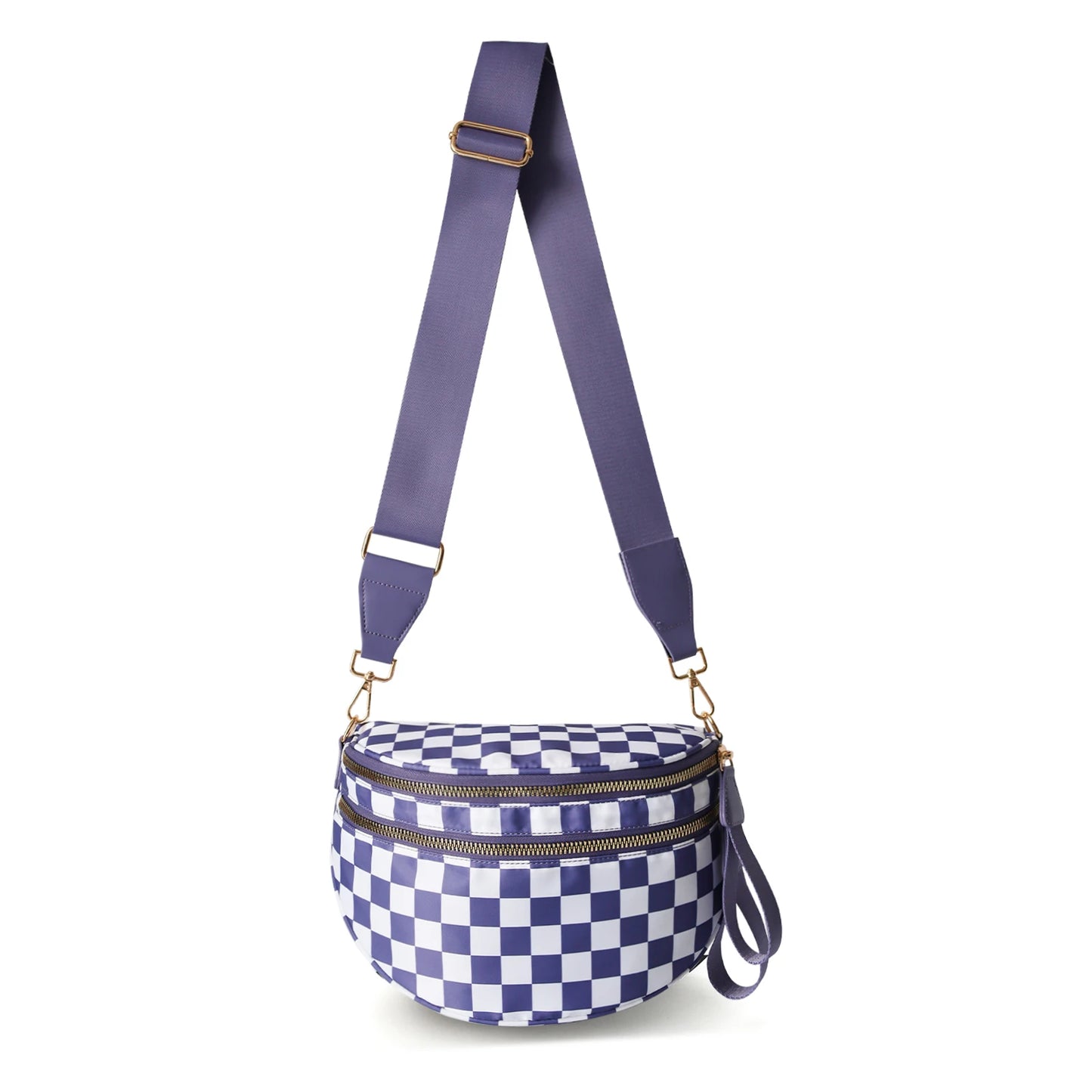 VYXELLE Checkered Crossbody Bag - Adjustable Fanny Pack